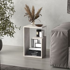 Everet 25 \ "tavolino alto 3 livelli cemento grigio e bianco per mobili soggiorno - Product Image 1