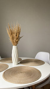 Manteles Individuales Redondos de Jacinto de Agua Hechos a Mano con Diseño Bohemio, Decoración de Fibra Natural Ecológica, Venta al por Mayor de Alta Calidad - Product Image 2