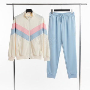 Ensemble de survêtement classique pour femme, fermeture éclair intégrale, vêtements de sport confortables avec tissu lisse pour l'entraînement - Product Image 5