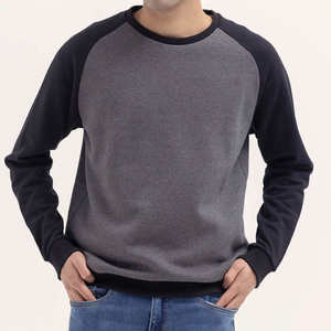 Sweat-shirt pour homme au style unique, deux tons, toucher doux, pull-over, logo personnalisé, polyester/coton, respirant, usage quotidien, durable - Product Image 2