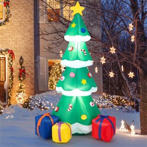6FT Inflatable Christmas Tree Multicolored Gift Boxes <b>Star</b> Top Built-in <b>LED</b> Lights Waterproof Outdoor Holiday Yard Decorations - Product Image 1
