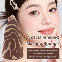 Éponge cosmétique JLY OEM personnalisée, design marbré, matière douce et respectueuse de la peau, facile à nettoyer et réutilisable pour le maquillage quotidien
