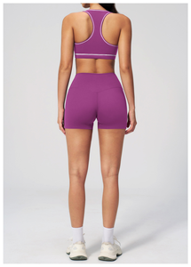 Ensemble de sport 2 pièces hautement professionnel pour femmes, coupe ajustée, comprenant un legging taille haute et un soutien-gorge, grande taille, avec cristaux brodés - Product Image 4