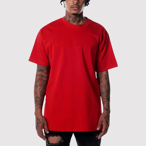 เสื้อยืดฮิปฮอปสีดำทรงโอเวอร์ไซส์แบบสั่งทำ OEM/ODM สำหรับผู้ชาย ทรงไหล่ตก ผ้าคอตตอนหนา 100% กันยับ ระบายอากาศได้ดี สกรีนโลโก้ตามสั่ง - Product Image 5
