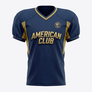 Maillots de football américain cousus, légers, streetwear, pour joueurs adultes, manches courtes, séchage rapide, respirants, 100% polyester - Product Image 1