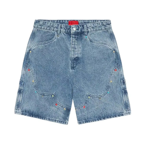New Arrival OEM Summer <b>Men's</b> Denim Shorts With Unique Heart Design High Street Style High Quality <b>Men</b> Short Jeans - Product Image 2
