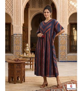 Vestido Kaftán Estampado para Mujer, Corte Holgado, Elegante, para Playa, Tela Suave, Ropa de Verano, para Resort o Isla, Venta al Por Mayor - Product Image 1