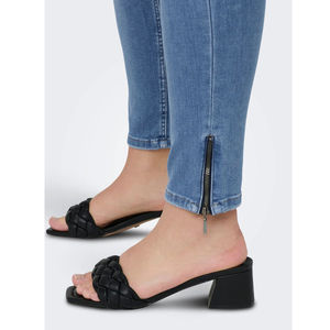 Jeans de Algodón de Alta Calidad para Mujer, Tallas Grandes, Diseño Sólido, Ajuste Delgado, Cintura Alta, Transpirables y Económicos - Product Image 6