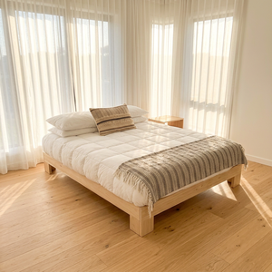 Solid Wood Platform <b>Bed</b> Frame Full Size With Storage Drawers Minimalist Design Pine Wood Bedroom Furniture - Product Image 6