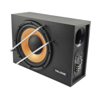 Subwoofer actif pour voiture, design fin, sous le siège, haut-parleur de basses alimenté 12V, subwoofer audio pour véhicule, boîtier en bois, OEM ODM