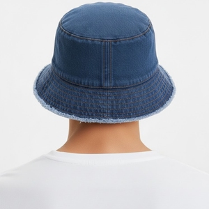 Sombrero de cubo unisex personalizado de algodón, sombrero de cubo estilo streetwear, sombrero de cubo de mezclilla de algodón, sombrero de cubo para exteriores, sombrero de mezclilla vintage para unisex - Product Image 3