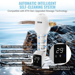 Filtro de Sedimentos de Alto Flujo de 40 Micras para Toda la Casa, Filtro Giratorio para Agua de Pozo, 1'' MNPT + 3/4'' FNPT, 8 T/H para Toda la Casa - Product Image 3