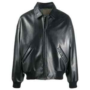 Chaqueta de Cuero Vacuno Genuino para Hombre, Estilo Bomber, Cuello Camisero, Impermeable, Gruesa, Nueva Colección de Invierno, Alta Calidad - Product Image 5