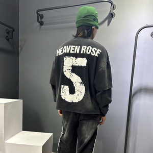 Sudadera con Capucha Extra Grande de Algodón Lavado para Hombre, Estilo Vintage, 100% Algodón, Suave y Transpirable, Sudadera Informal - Product Image 3