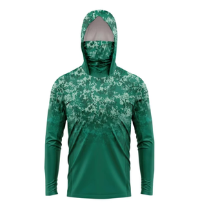 Chemises de pêche personnalisées UPF 50 pour hommes, chemise de pêche à manches longues avec capuche et masque, chemises de pêche avec capuche pour hommes - Product Image 4