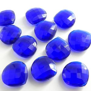 Kyanite bleu Quartz à facettes 14X14MM coeur et larme goutte pierre en vrac pour boucles d'oreilles faites à la main cristal perles de verre au chalumeau bijoux - Product Image 1