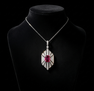 Collar de diamantes con corte esmeralda en oro blanco de 18k para mujer, para cualquier ocasión, certificado por IGI, joyería clásica de compromiso a precio de mayorista. - Product Image 2