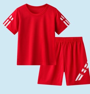Ensemble de vêtements pour adultes unisexe, sportif, écologique, respirant, coupe-vent, en polyester/coton, pour l'automne, t-shirt et short - Product Image 2