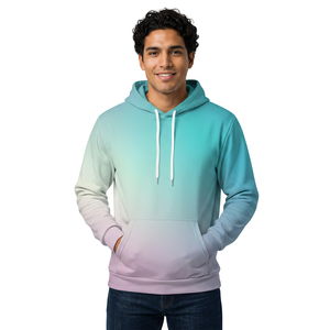Sudadera con Capucha para Hombre, Colorida, Corte Regular, Tejido de Punto, Estilo Casual con Bolsillo y Cordones Blancos - Product Image 4