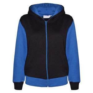 Men's <b>Black</b> and Royal Blue Full <b>Zip</b> <b>Hoodie</b> Tracksuit Two Piece Sweat Set Casual Sportswear Hooded Jacket Matching Jogger Pants - Product Image 4