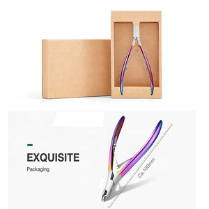 ที่ตัดหนังกำพร้าเคลือบสีรุ้งพร้อมโลโก้สั่งทำ  ทำจากสแตนเลสอย่างดี สำหรับมืออาชีพ  พร้อมกรรไกรตัดเล็บหลากสี  สำหรับตัดหนังกำพร้า - Product Image 4