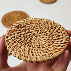 Assiettes circulaires en rotin naturel faites à la main, motif tressé, fournisseur Vietnamien, en bambou écologique, pour la maison, décoration de fêtes, cadeau - Product Image 4