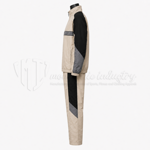 Ensemble coupe-vent imperméable zippé de haute qualité – Veste et pantalon de survêtement en nylon brillant personnalisé et écologique - Product Image 4