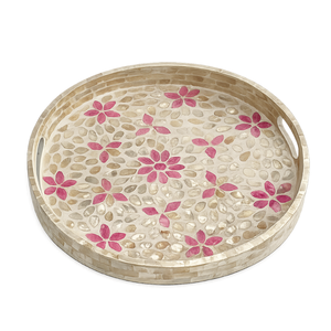 Plateau de service artisanal éco-responsable en nacre, fait main, durable, pour le rangement à domicile - Product Image 2