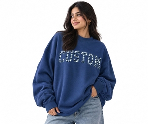 Sudadera Oversize de Cuello Alto para Mujer, de Algodón Afelpado, Hombros Caídos, Manga Larga, Dobladillo Acanalado, Fabricante Directo - Product Image 1