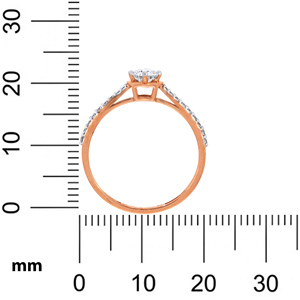Anillo Solitario Beauty of Sparkle, Anillo de Diamantes Rose Gold Sunset Kiss, Banda de Eternidad con Diamantes Blushing Dawn - Product Image 5