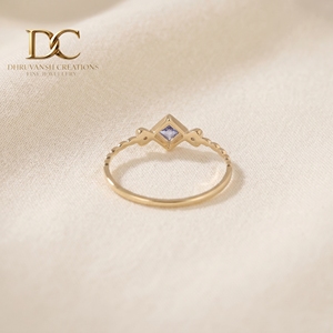Anillo de Diamantes de Alta Calidad para Mujer, Anillo de Compromiso de Oro Amarillo Sólido de 14 Quilates con Diamante Cultivado en Laboratorio y Aguamarina, Certificado por IGI - Product Image 5