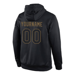 Sudadera con Capucha Deportiva Negra y Dorado Antiguo, Cosida a Medida, de Primera Calidad, Ropa Deportiva Informal, Cómoda y Cálida - Product Image 2