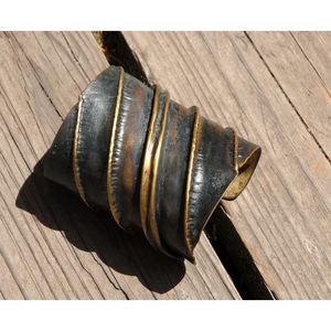 Boutons de manchette et bracelets classiques ethniques en laiton et cuivre, accessoires de mode en cristal - Product Image 3