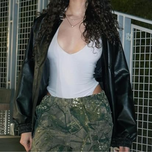 Unisex Oversized Faux Leather Racing <b>Jacket</b>, <b>Vintage</b> Motocross Bomber <b>Varsity</b> Coat, Trendy Motorcycle Streetwear Outerwear - Product Image 3