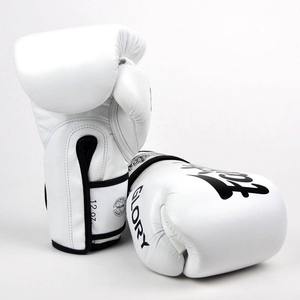 ถุงมือชกมวยรุ่นล่าสุด คัสตอม สีดำขาว Glory Fairtex หนังวัวแท้ 100% สำหรับฝึกซ้อม - Product Image 6