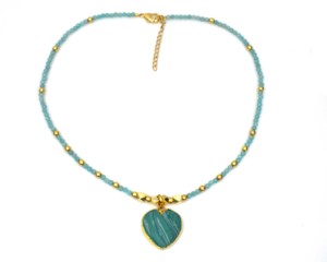 Timeless Malachite <b>Heart</b> Charm Necklace – Elegant Fashion Jewelry for Women - Product Image 6