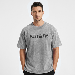 T-shirt streetwear de haute qualité à col rond, délavé à l'acide, vente en gros, prix abordable, t-shirt vierge personnalisé pour homme - Product Image 4