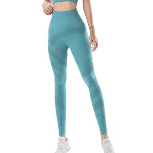 Ropa deportiva de alta calidad, 75% nailon, 25% spandex, leggings de cintura alta para yoga y gimnasio, venta al por mayor para mujer. - Product Image 1