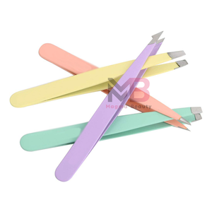 Pince à épiler de précision en acier inoxydable personnalisée à pointe inclinée pour sourcils, poils incarnés, points noirs et élimination des éclats cutanés - Product Image 2
