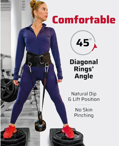 Leather <b>Weight</b> Lifting Dip <b>Belt</b> with Steel Chain Adjustable Double Ring Closure for Strength <b>Training</b> Support - Product Image 5