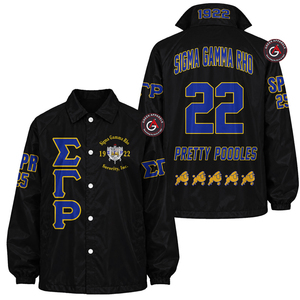 Sigma แจ็กเก็ตแบบปักลายแกมม่า Rho sorors เสื้อโค้ชสำหรับผู้หญิงเสื้อแจ็กเก็ตสายแบบกำหนดสไตล์ได้ตามที่ต้องการ - Product Image 6