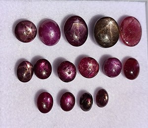 Cabochon de rubis étoilé naturel de qualité supérieure, taille ovale ronde, prix d'usine pour montures de bagues personnalisées - Product Image 4