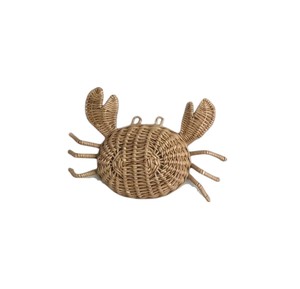 Décoration murale en rotin tressé pour chambre de bébé, motif crabe marin, sculpture animale en matériau végétal durable pour enfants - Product Image 1
