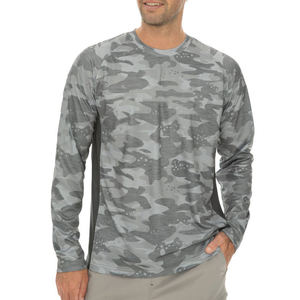 T-shirts de pêche pour hommes à manches longues, légers, respirants, 100 % polyester, impression par sublimation personnalisée, UPF 50 - Product Image 5
