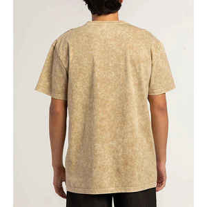 T-shirts pour hommes 100% Coton, style robuste, anti-boulochage, effet délavé à l'acide, personnalisables, grammage lourd, durables - Product Image 2