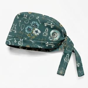 Bonnets chirurgicaux unisexes à nouer, de qualité supérieure, avec impression personnalisée, accessoires pour infirmières, chapeaux médicaux doublés de satin - Product Image 3