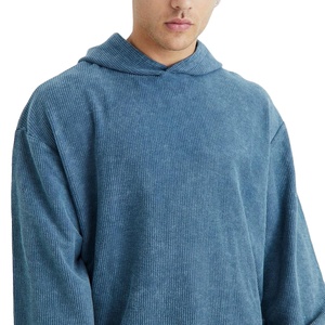 <b>Men</b> <b>Corduroy</b> Hoodie Jogger Set Soft Textured Pullover Sweatshirt Regular Fit Pants Casual Lounge Streetwear Two Piece Outfit - Product Image 4
