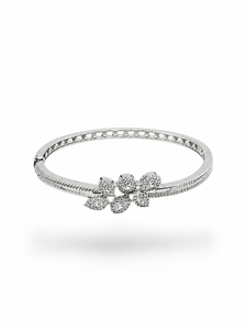 Romantic Flower Lab Grown Diamond Filled Silver Plated <b>Bracelet</b> Women's Wedding Jewelry Elvora Gems <b>Cute</b> Brilliant Cut D Color - Product Image 4