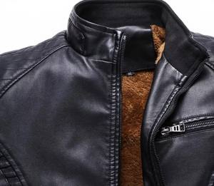 Veste en cuir bomber en peau de mouton véritable pour homme, vestes en cuir de moto, couleur marron, veste en cuir pour homme - Product Image 3