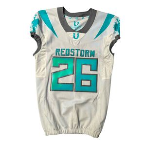 Maillot de football américain léger à faible MOQ, entièrement sublimé, en tissu mesh, pour hommes et jeunes, uniforme d'équipe de sport d'hiver, séchage rapide, devant. - Product Image 2
